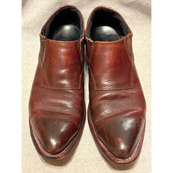 Vintage Western Women’s Booties Size 9 Burgundy Leather Cat’s Paw Heels - Picture 2 of 9